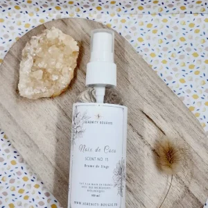 " NOIX DE COCO " Brume de linge - Spray textile Artisanal - Parfum d'intérieur naturel Sérénity Bougies