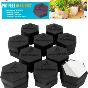 AlpineReach Lot de 12 pieds hexagonaux et tampons adhésifs pour pots
