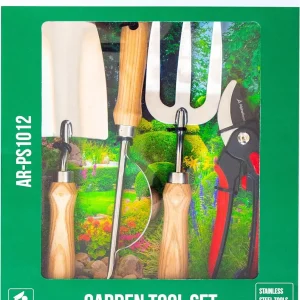 Coffret d'outils de jardinage AlpineReach - Kit haut de gamme 4 pièces pour le jardinage : sécateur à lame franche, truell...