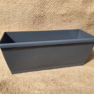 Jardinière Gris Anthracite (40cm + Soucoupe)