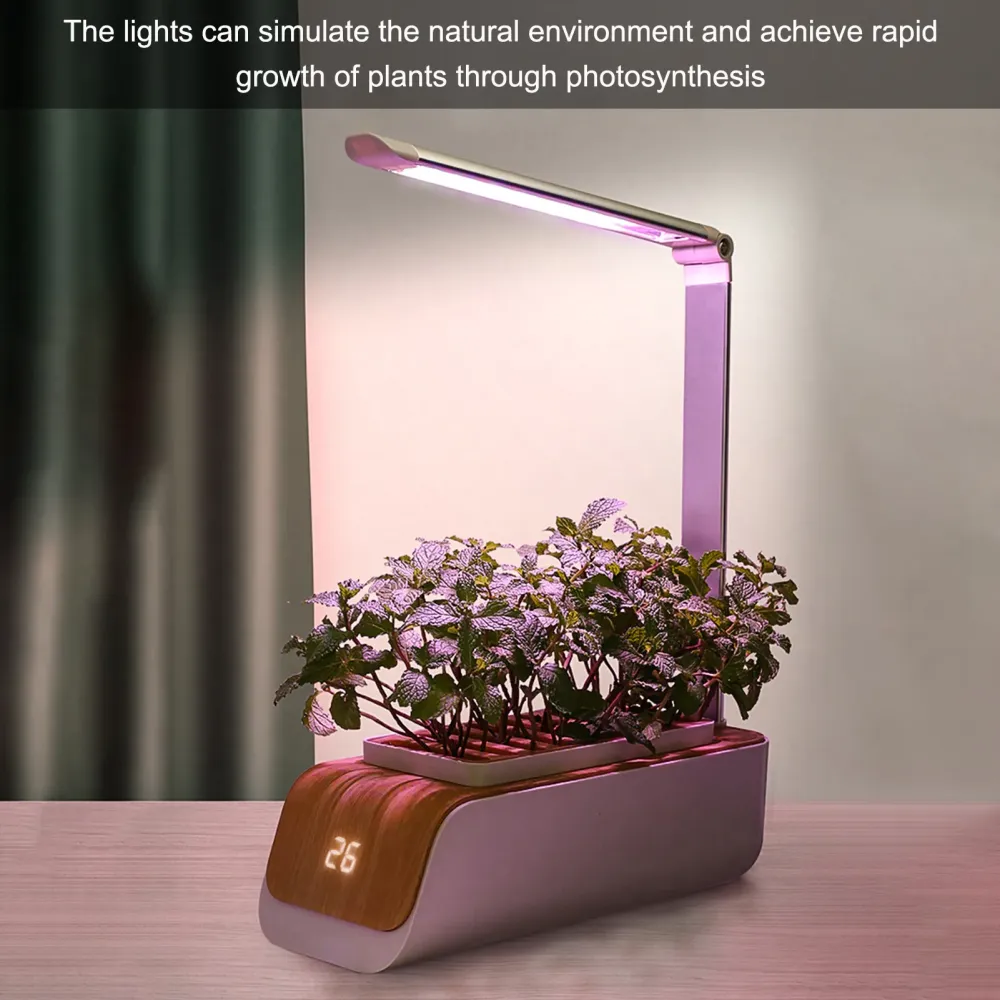 Système de culture hydroponique automatique intelligent, culture hors sol de petits Pots de fleurs avec 21 Led, lumière de...