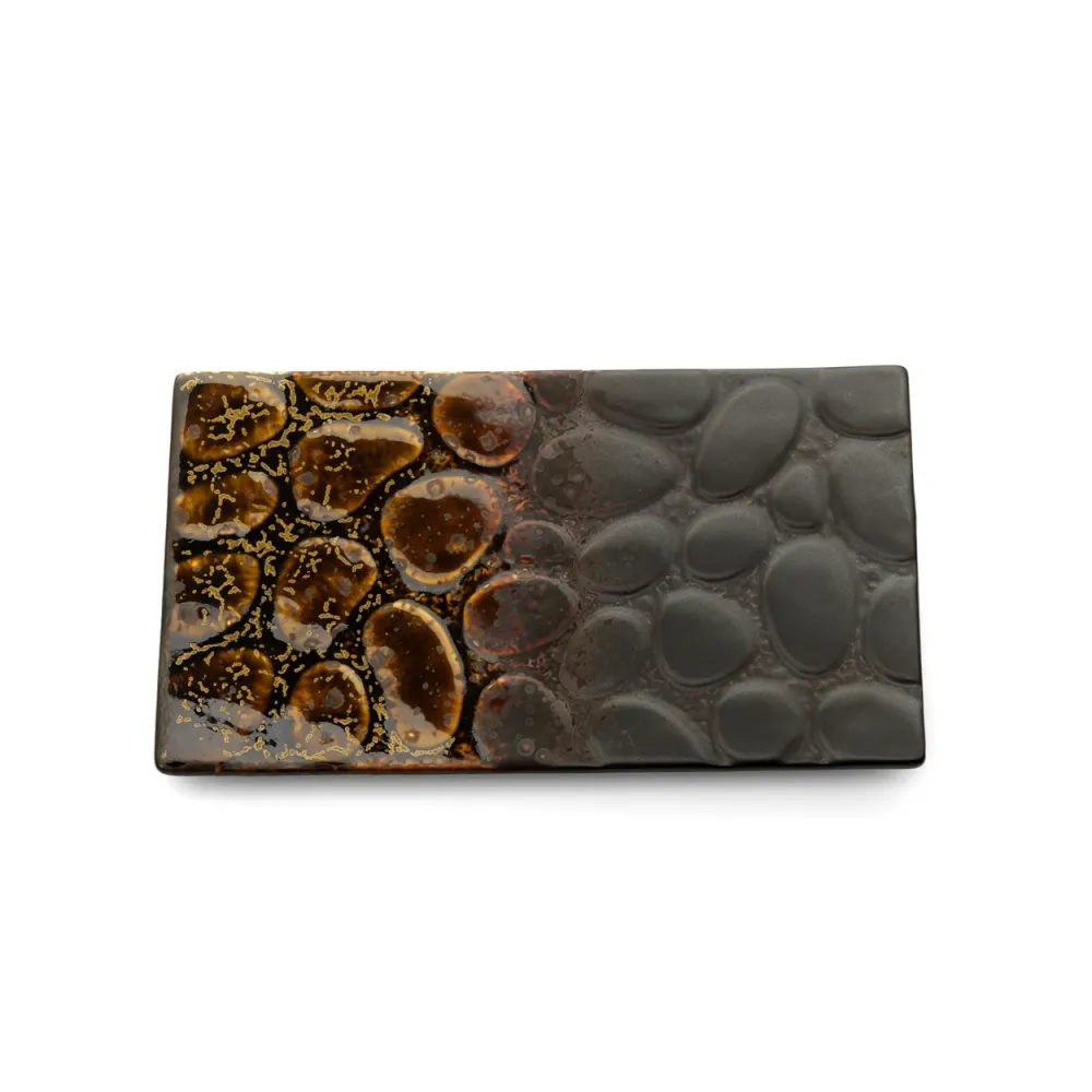 Merapi Rectangular Plate - Caramel Certification CE