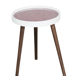 Pièce d'origine Exotic Designs Side Table - Red & Brown×2