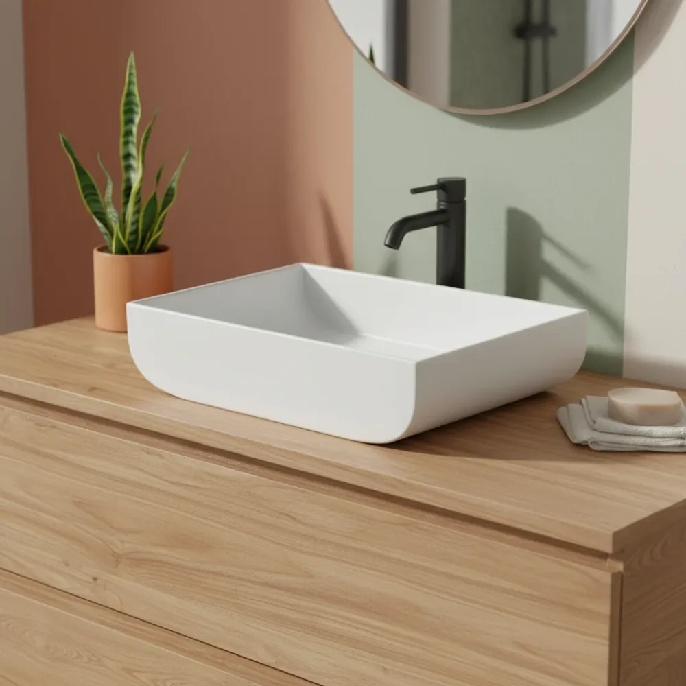 Pièce d'Origine Lavabo à poser Azzurra ligne Leuca 60x45 cm - Blanc brillant