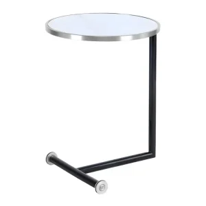 Décor à Thème Table d'Appoint Design "Servant" 62cm Argent & Blanc