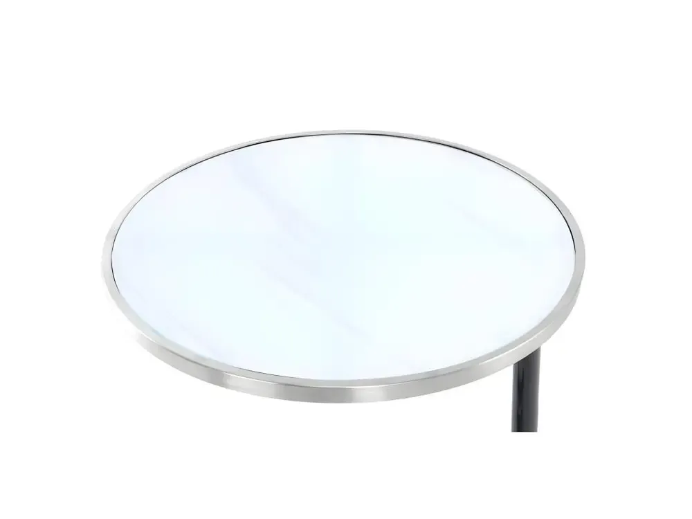 Décor à Thème Table d'Appoint Design "Servant" 62cm Argent & Blanc