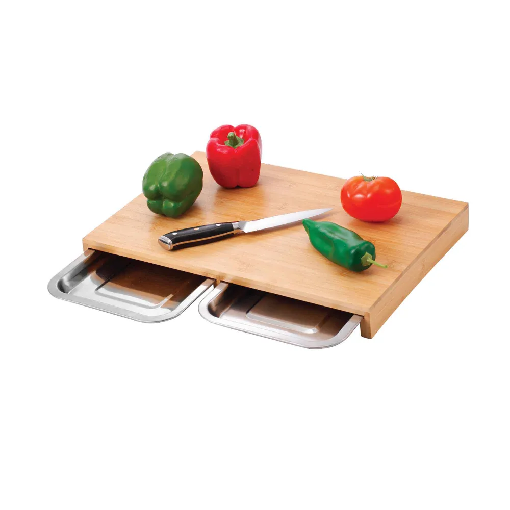 Planche à découper en bambou avec rangement (Modèle Classique)