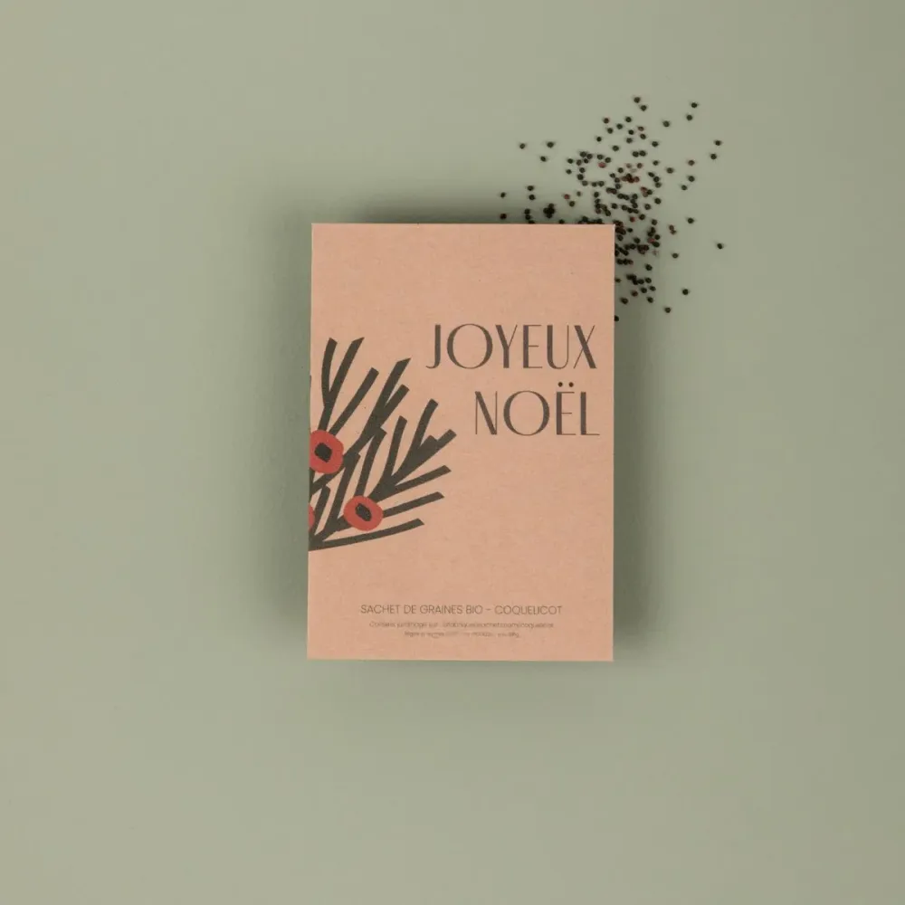 Joyeux Noël - Sachet de graines de coquelicot bio