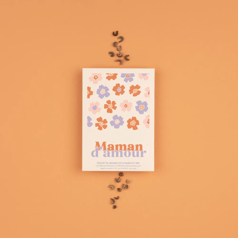 Maman d'Amour - Sachet de graines de coquelicot bio