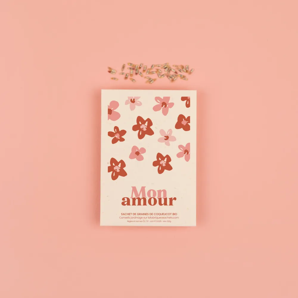 Mon Amour - Sachet de graines de coquelicot bio