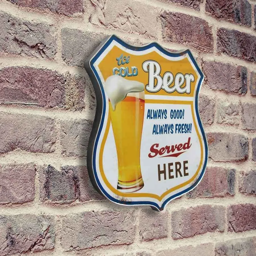 Plaque murale 16 po x 17 po Beer
