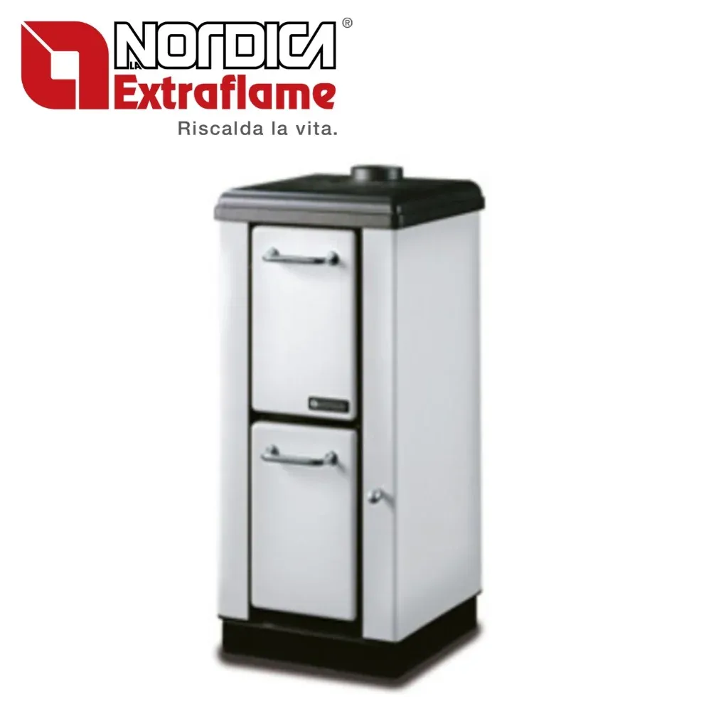 POÊLE À BOIS LA NORDICA EXTRAFLAME modèle MIGNON 4 kW BLANC EN ACIER ET FONTE