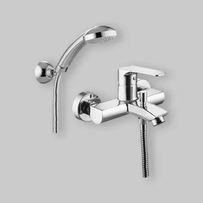 Miscelatore Vasca Esterno Con Deviatore Lime Cromo + Set Doccia avec kit d'outils