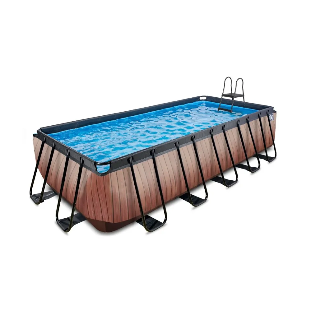 EXIT Piscine bois 540x250x122cm avec pompe à filtre - marron EXIT Toys