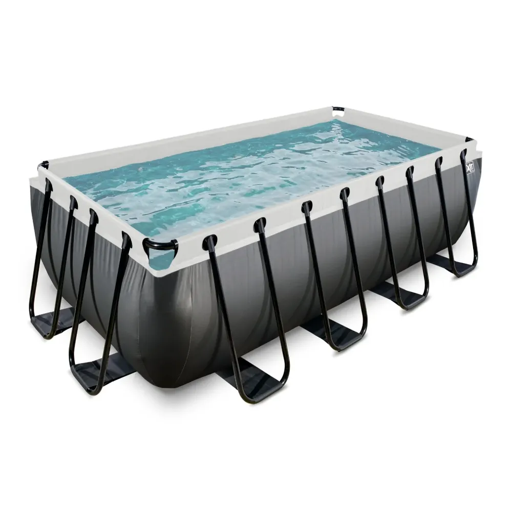 EXIT Piscine Cuir Noir 400x200x122cm avec pompe à filtration - noir EXIT Toys