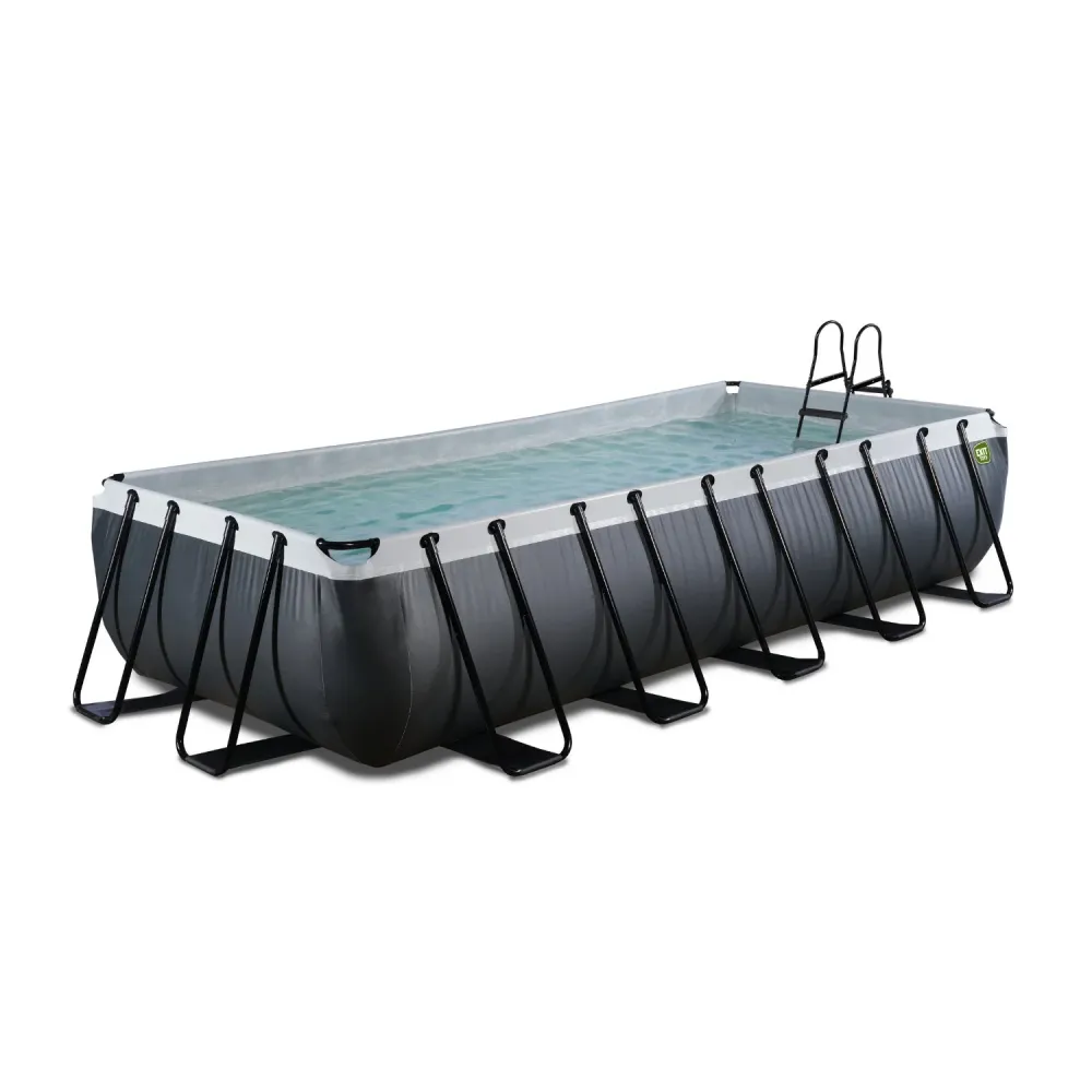 EXIT Piscine Cuir Noir 540x250x100cm avec pompe à filtration - noir EXIT Toys