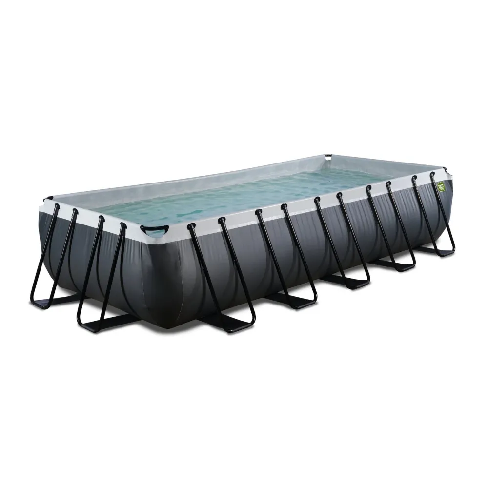 EXIT Piscine Cuir Noir 540x250x100cm avec pompe filtre à sable - noir EXIT Toys