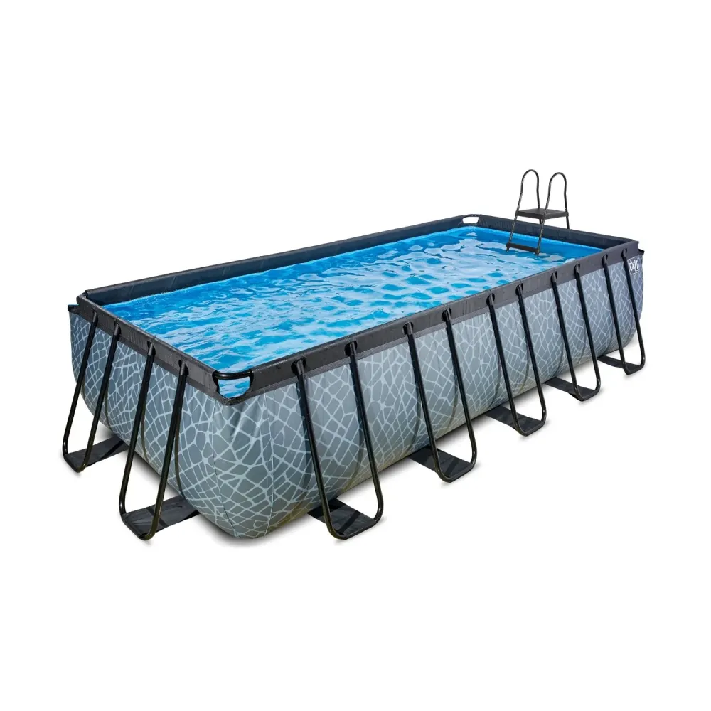 EXIT Piscine en pierre 540x250x122cm avec pompe à filtration - gris EXIT Toys