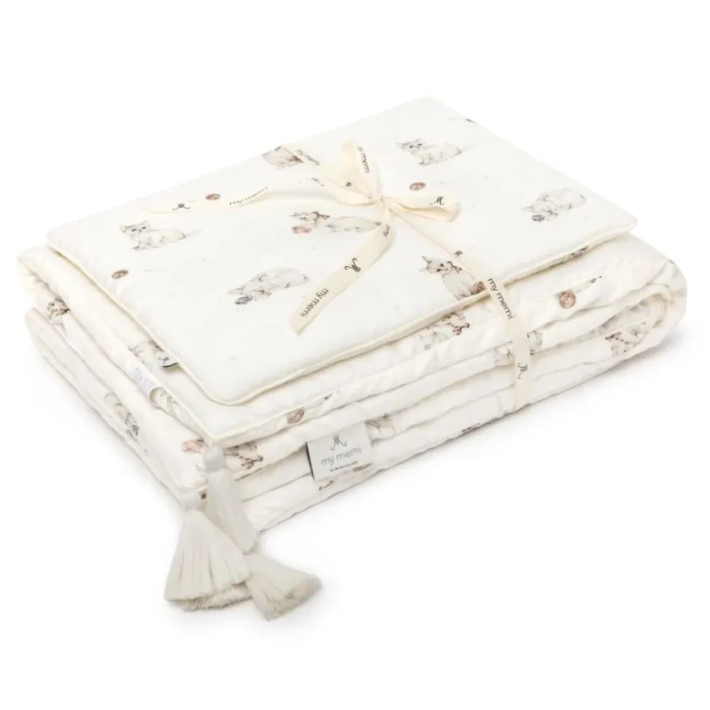 Memi Bamboo literie avec remplissage 75x95 - chatons