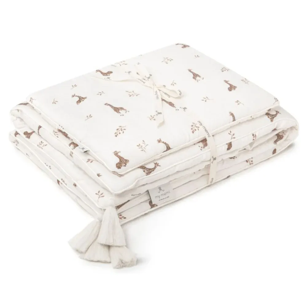 Memi Bambou literie avec remplissage 75x95 - girafes