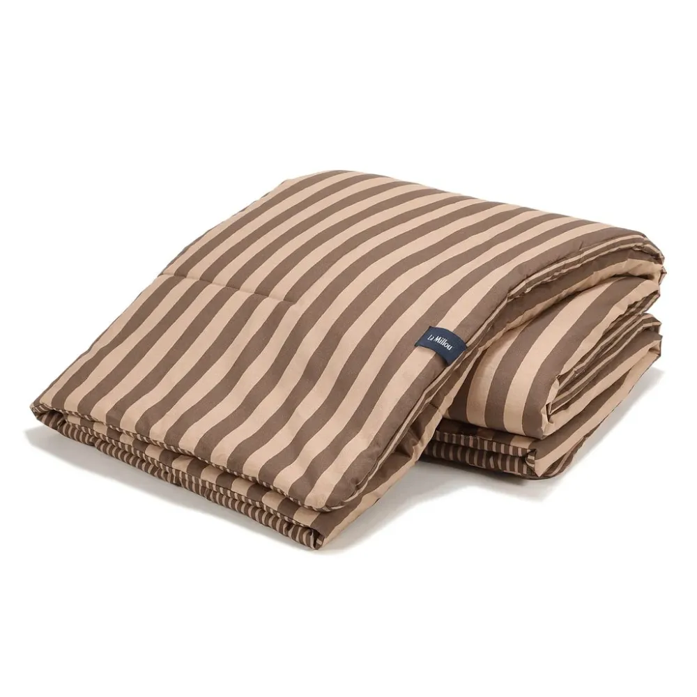 La Millou Cotton Baby Quilt Stripes Brown XL