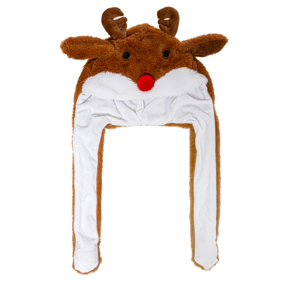 Chapeau Renne de Noël avec ses oreilles mobiles - - Taille singulier