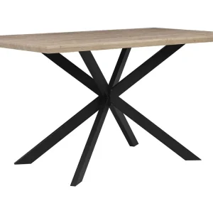 Dining Table 140 x 80 cm Light Wood Noir jais SPECTRA