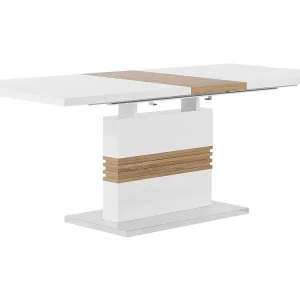 Table blanche et marron 160/200 x 90 cm SANTANA pour Extérieur