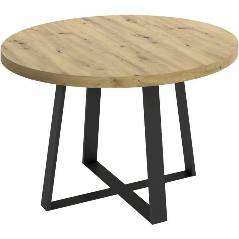 Table à manger fixe pieds métal - chêne - dimensions 120 cm Décoration Traditionnelle