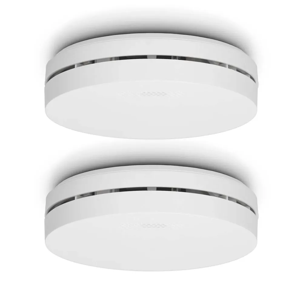 Alecto SA300 DUO - Détecteur de fumée design avec batterie 10 ans - Lot de 2 - Blanc
