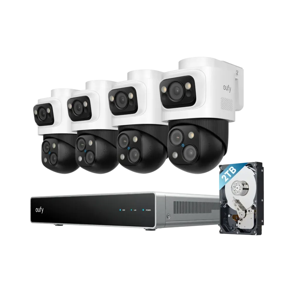 Eufy Security camera set ; PoE recorder 4x S4 PTZ