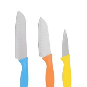Table Pride 3 Piece Knife Set - Blue, Orange & Jaune citron