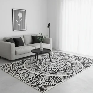 TAPIS VALLILA - Motif Abstrait Poils Ras - 160/200cm Zafar tapis