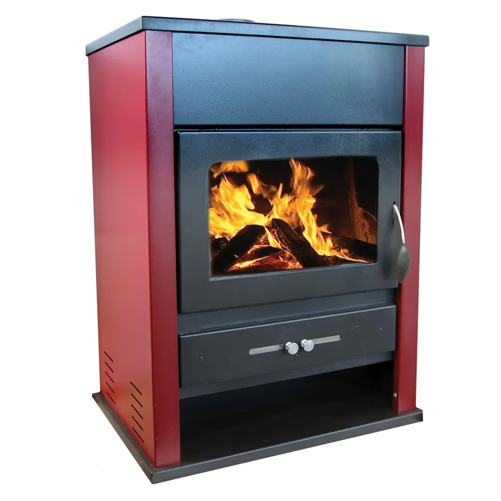 Poêle à bois "Etna" 18 kW dans une cheminée en acier peint h 97 cm Fabriqué en Italie