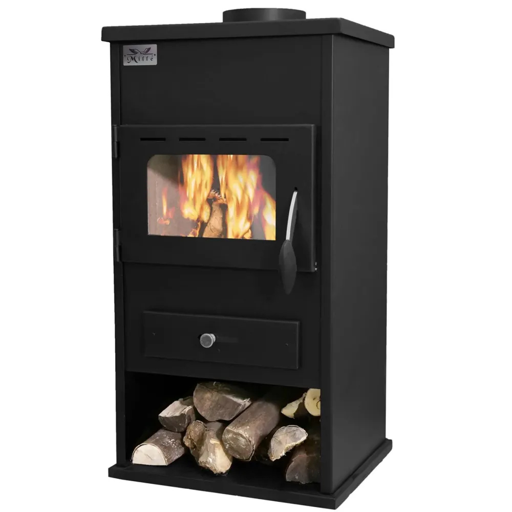 Poêle à bois "Panarea" 10 kW dans une cheminée en acier peint h 88 cm Fabriqué en Italie