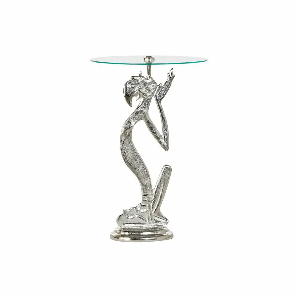 Pied de lampe Table d'appoint DKD Home Decor Voir à travers Aluminium Verre Argenté (46
