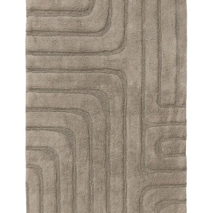 Tapis de bain 100% Coton tufté à la main DAN Taupe BENUTA