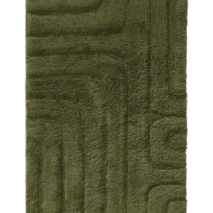 Tapis de bain 100% Coton tufté à la main DAN Vert BENUTA