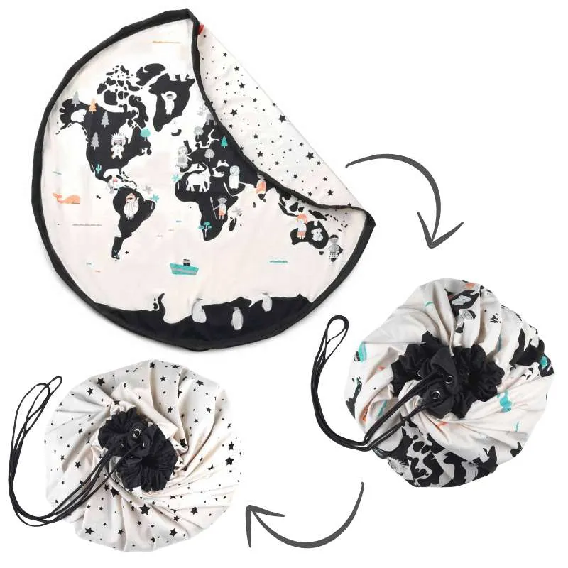 Play & Go Tapis de rangement - Carte du monde/Étoiles
