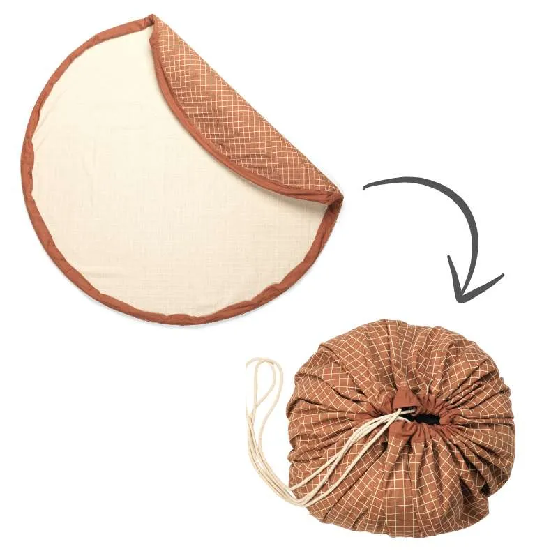 Play & Go Tapis de rangement - Organic Grid - Marron