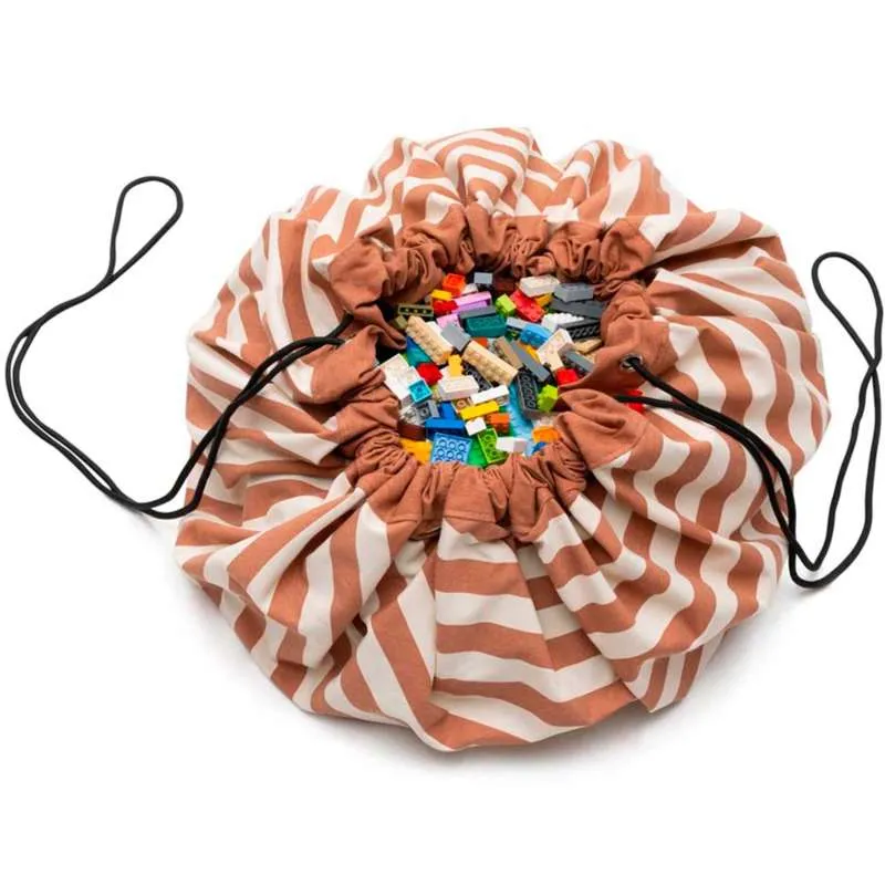 Play & Go Tapis de rangement - Rayures Marron