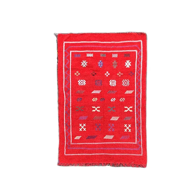 Petit Tapis Berbère Rouge Ethnique <br> 95x145 cm