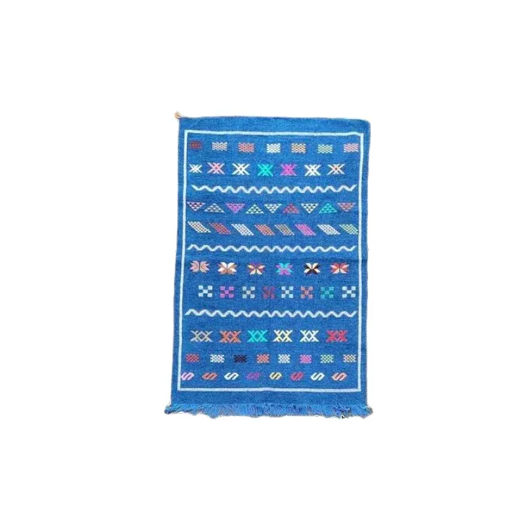 Petit Tapis Berbère Sabra Bleu <br> 100x150 cm