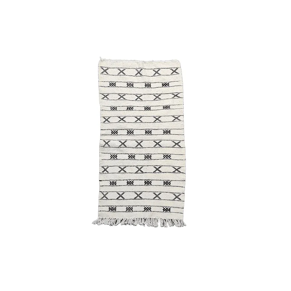 Petit tapis Kilim Blanc ethnique <br> 75x140 cm
