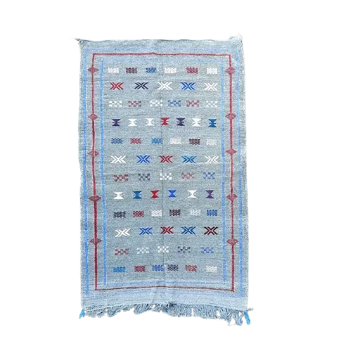 Petit Tapis marocain Berbère Bleu ciel <br> 95x155 cm