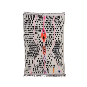 Tapis Azilal motifs Noirs <br> 140x250 cm
