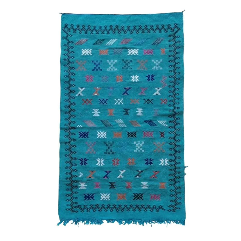 Tapis berbère turquoise Sabra 95x160 cm