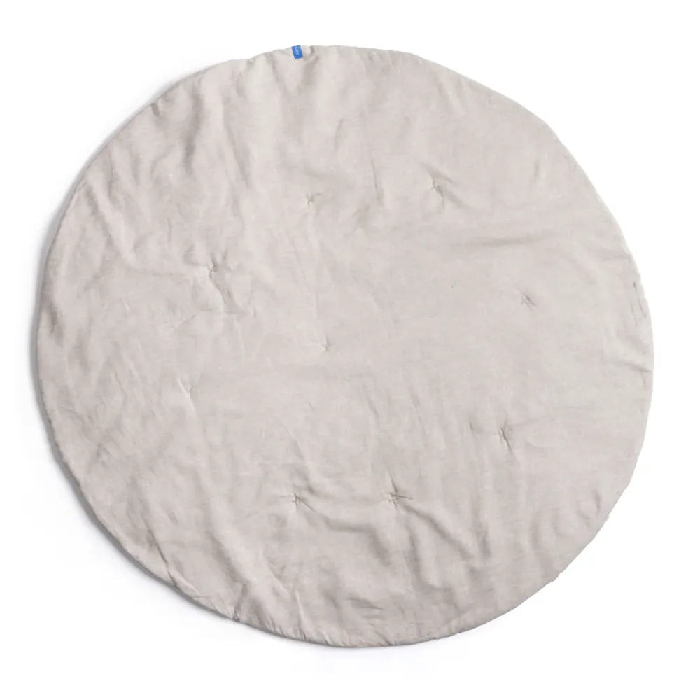 Tapis d'éveil en lin gris doux