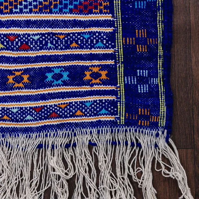 Tapis Kilim Bleu Marocain 82x115 cm
