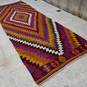 Tapis Kilim de Couloir <br> Multicolore <br> 130x365 cm